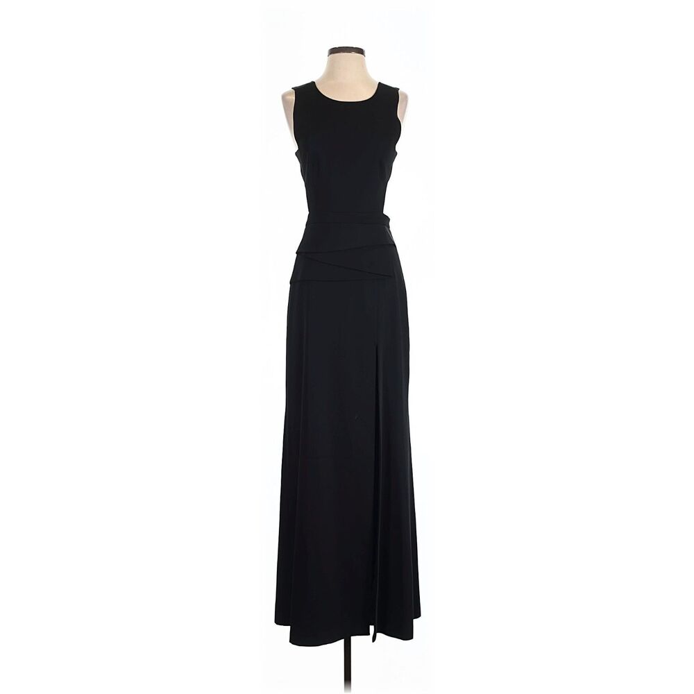 BCBGMAXAZRIA Black Maxi Dress Back Cutout Ruched Sleeveless Size 4